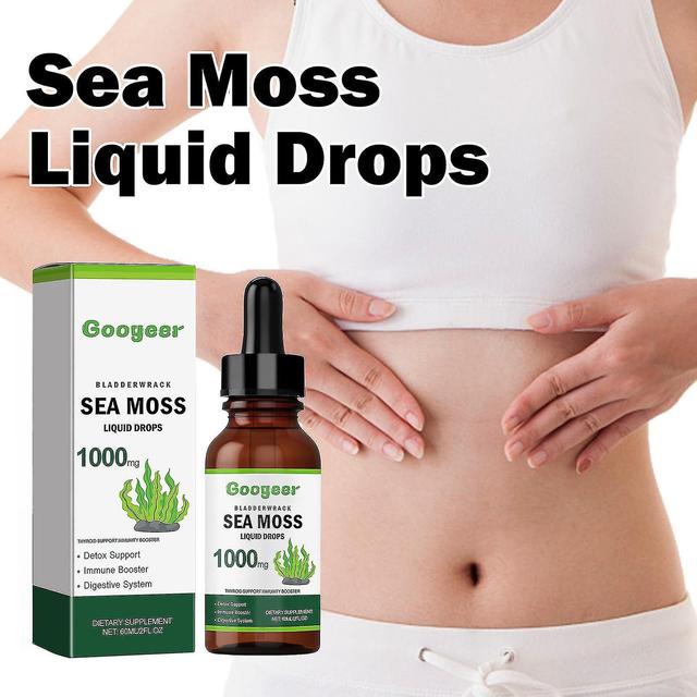 Sea Moss Liquid Drops, Sea Moss 1000mg, Organic Sea Moss Liquid Drops, Irish Sea Moss Supplement voor Immuunsysteem, Darmen, Huid & Energie 3st on Productcaster.