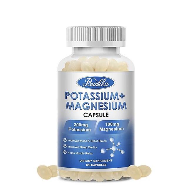 Venalisa Bunkka Potassium Magnesium Capsules Mg Citrate High Absorption Bone Muscle Sleep Quality for Adults Free Shipping&Fast Fitness 120pcs on Productcaster.