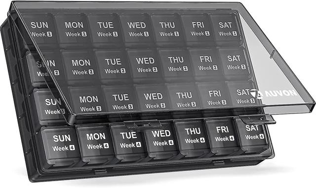 upgrade Monthly Pill Organizer Box Organized By Week, One Month 4 Weeks Pill Cases With Dust-proof Container To Hold Vitamins, Supplements, Fish Oils on Productcaster.