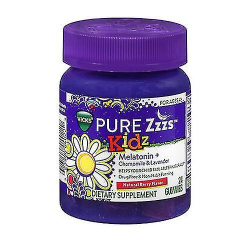 Vicks Pure Zzzs Kidz Gummies Natural Berry Flavor, 24 Each (Pack of 1) on Productcaster.