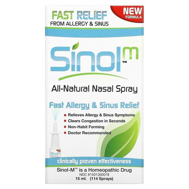 Sinol, SinolM, All-Natural Neusspray, Snelle Allergie & Sinus Relief, 15 ml on Productcaster.