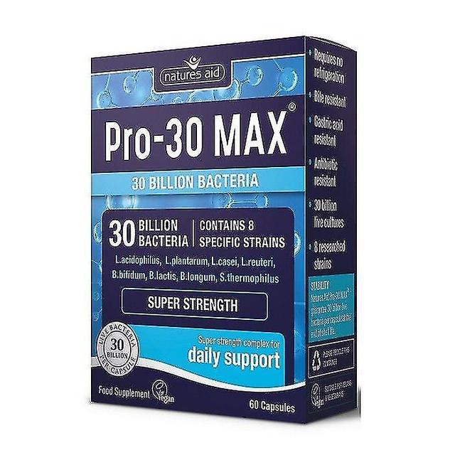 Natures Aid Nature-apos;s Aid Pro-30 MAX 8 Strain Complex Vegicaps 60 (136320) on Productcaster.