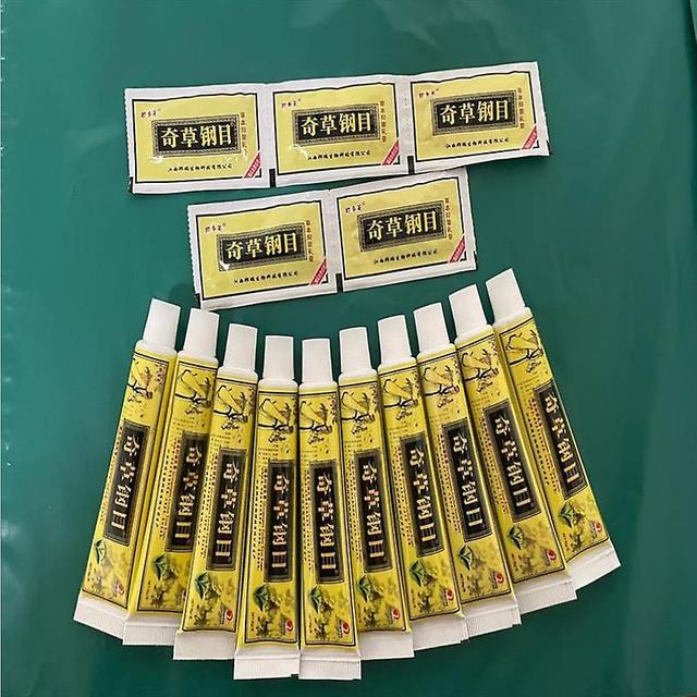 Qian 10pcs/yiganerjing Qicaogangmu Skin Psoriasisdermatitis Eczematoid Cream Give 5 Gifts 10PCS without box on Productcaster.