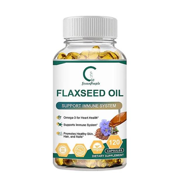 Visgaler Natural Flaxseed Oil Fatty Acid Omega3 Relieve Asthma & Arthritis Brain &skin Care Lowering Cholesterol Food 120pcs on Productcaster.