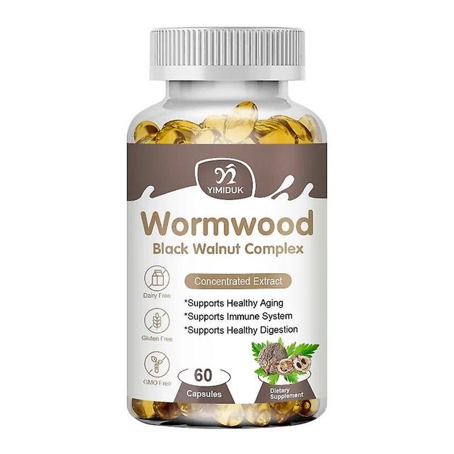 Visgaler Wormwood Black Walnut Complex Extract Capsules Supports Immune System Healthy Digestion Healthy Aging 1 Bottles 60 pcs on Productcaster.