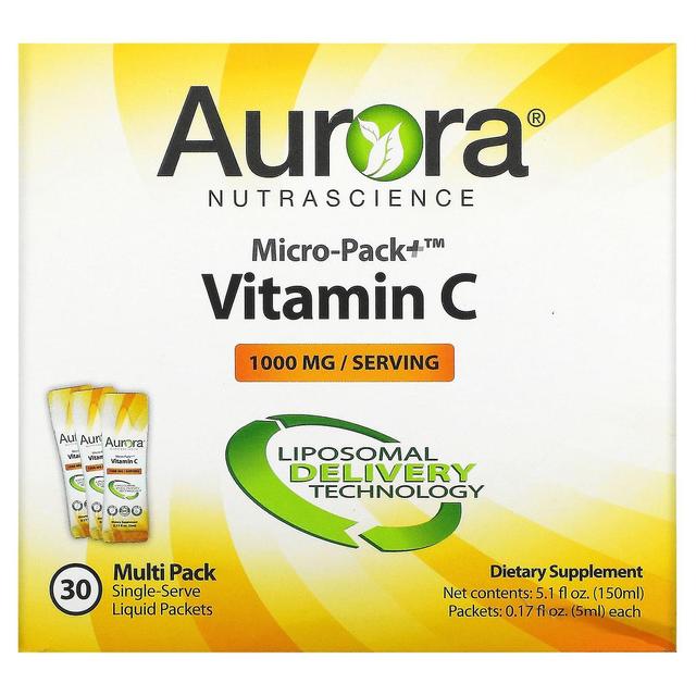 Aurora Nutrascience, Micro-Pack+ Vitamin C, 1,000 mg , 30 Packets, 0.17 fl oz (5 ml) Each on Productcaster.