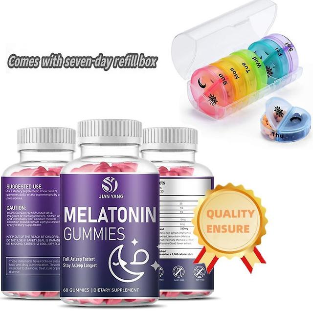 Comes With A 7-day Supplement Box, Melatonin Gummies 10 Mg 20 Mg Adults With L-theanine, Tryptophan, B6, B12 Extra Strength 1 Tablet 60 Capsules 3PCS on Productcaster.