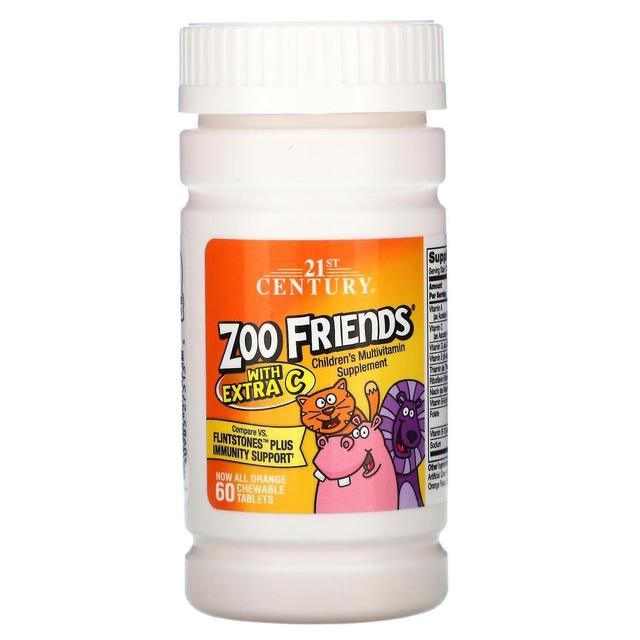 21st Century, Zoo Friends with Extra C, Orange, 60 Chewable Tablets on Productcaster.