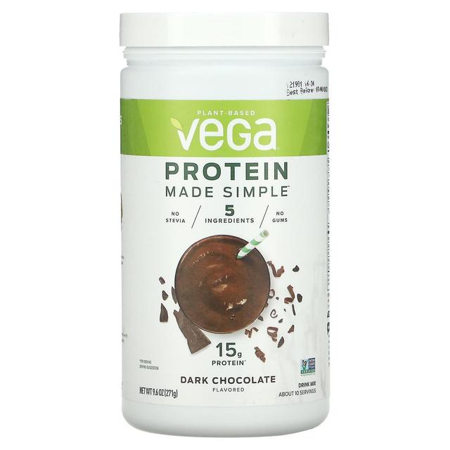 Vega, Protein Made Simple, gorzka czekolada, 9.6 oz (271 g) on Productcaster.