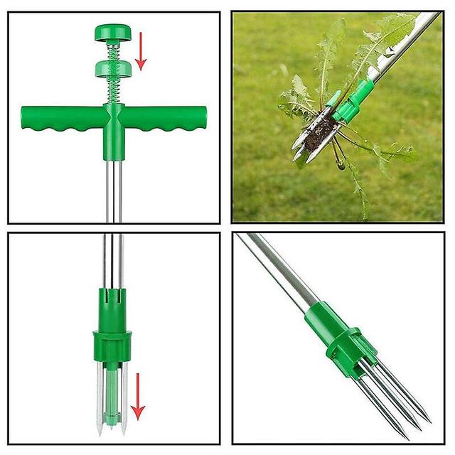 Rebirth Manual Weeder, Paardebloem Puller, Claws &; Ejector, verwijdert onkruid zonder buigen, 100cm, Groen, Gu.b/bon on Productcaster.