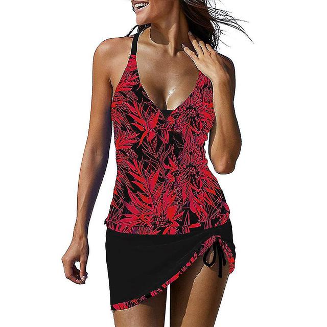 Polyester Two Piece Swimsuit Loose Fitting Beach Dress High-stretchy Swimsuit 8 XL on Productcaster.