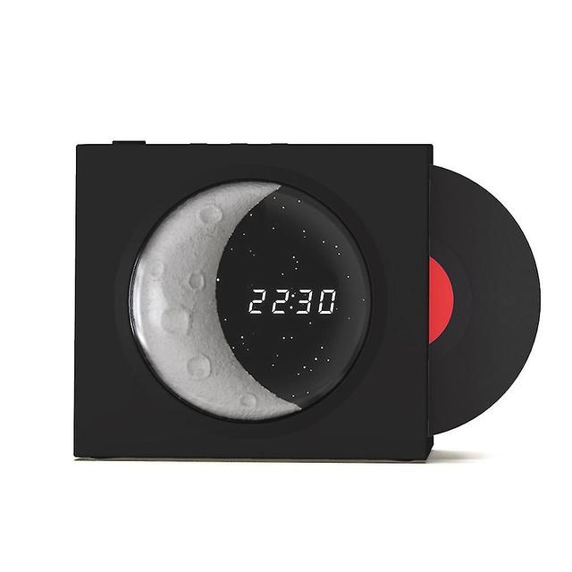 Scacv Vinyl Record Clock Wireless Speaker With Light Multifunctional Portable Loudspeaker Gift For Birthday Black on Productcaster.