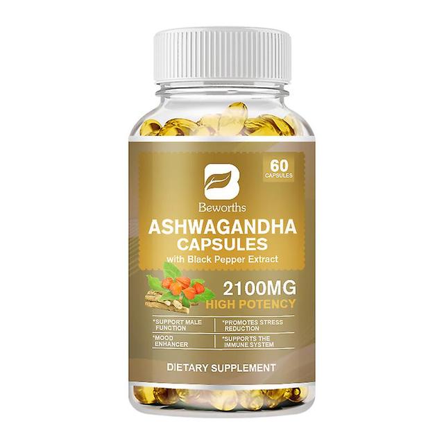 Visgaler Ashwagandha Capsule Natural Sleep Support Immune Support Focus And Energy Supplement With Black Pepper For Being And Vitality 60 capsules on Productcaster.