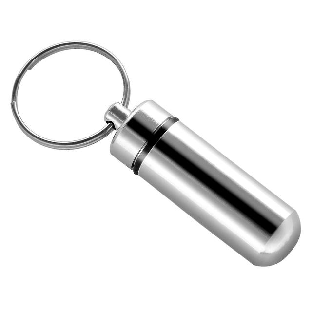 Silver Pill Medicine Box Case Holder Container Capsule Keyring Super High Quality And Safe on Productcaster.