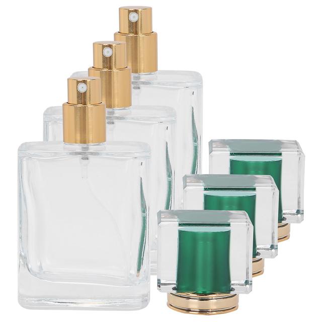 Frasco de perfume de vidrio recargable 50 ml Dispensador de atomizador Contenedor de maquillaje líquido verde on Productcaster.