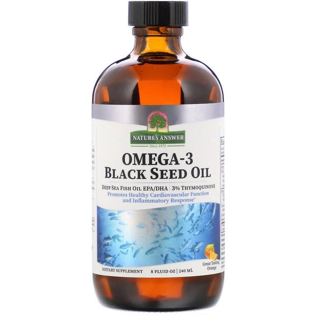 Nature's Answer Naturens svar, Omega-3 med sort frøolie, appelsin, 8 fl oz (240 ml) on Productcaster.