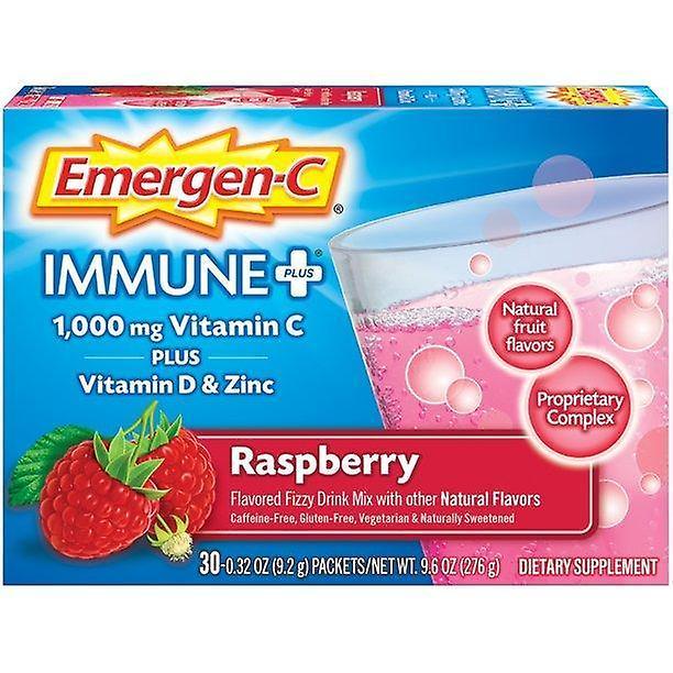 Emergen-c immune+ 1000mg vitamin c powder, raspberry flavor - 30 count/1 month supply on Productcaster.