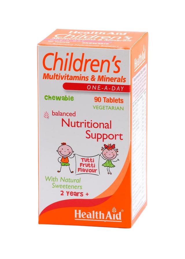 Health Aid Children's MultiVitamin + Minerals - Chewable (Tutti-fruity Flavour), 90 Tablets on Productcaster.