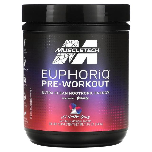 MuscleTech, EuphoriQ Pre-Workout, Icy Snow Cone, 11.99 oz (340 g) on Productcaster.