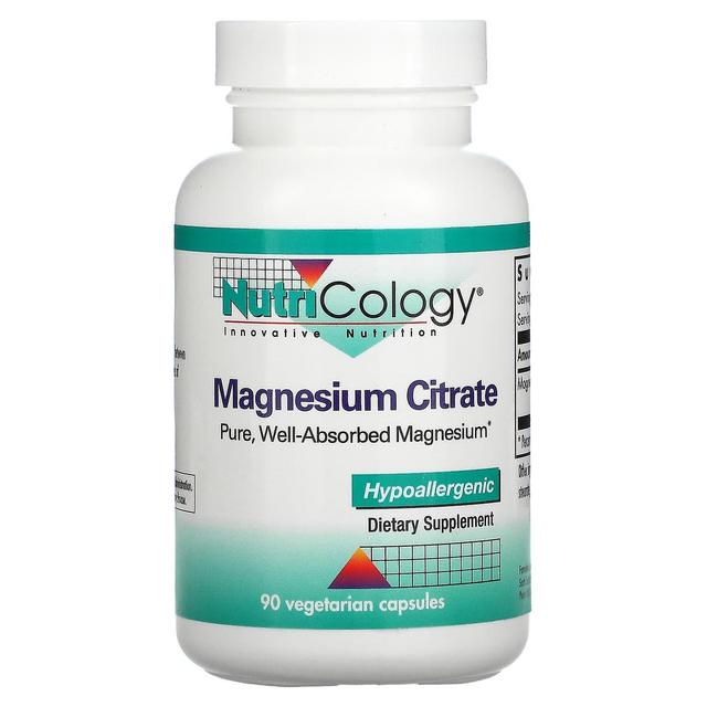 Nutricology, Magnesium Citrate, 90 Vegetarian Capsules on Productcaster.