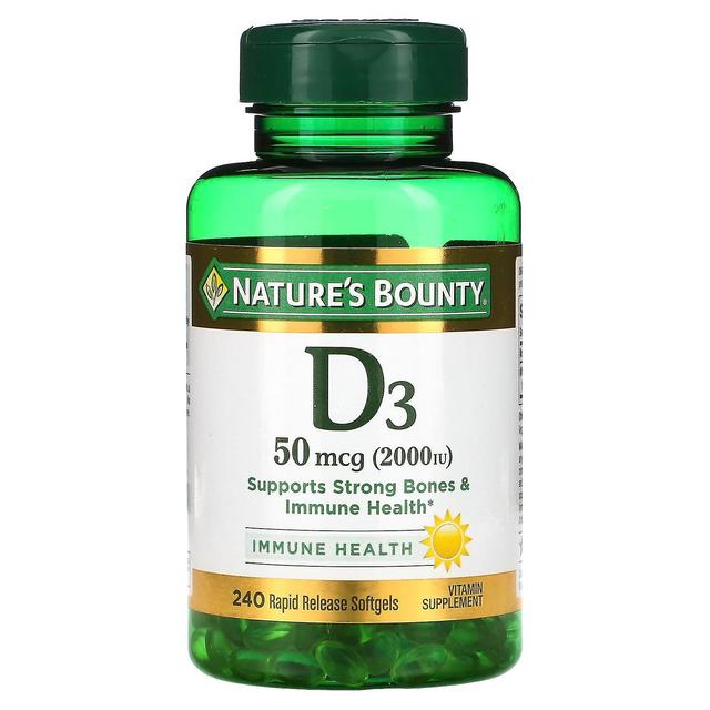 Natures Bounty Nature's Bounty, D3, 50 mcg (2,000 IU), 240 Rapid Release Softgels on Productcaster.