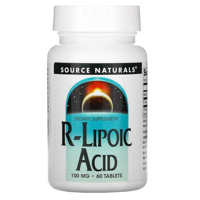 Source Naturals Lähde Naturals, R-lipoiinihappo, 100 mg, 60 tablettia on Productcaster.