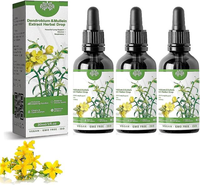 Dendrobium & Mullein Extract - Lung Cleanse & Respiratory Herbal Drops Superb 3pcs on Productcaster.