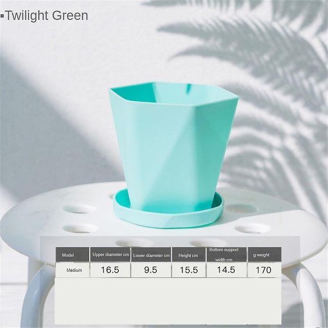 Extrusion Plastic Pallet Compression Thickening Material Flowerpot Nordic Light Luxury Twilight Green on Productcaster.