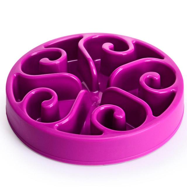 Dog Slowing Eating Feeder Anti-choking Pet Food Bowl Multifunctional Dog Food Dispenser Purple on Productcaster.