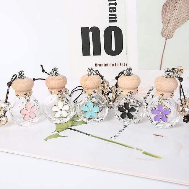 Sjioh Fashionable Car Hanging Perfume Pendant Fragrance Air Freshener Empty Glass Bottle For Essential Oils Diffuser Auto Ornaments on Productcaster.