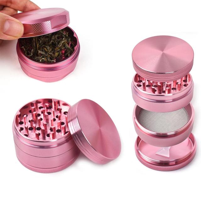 40mm 1.57 Inch Pink Weed Grinder Herb Grass Grinder Tobacco Spice Magnetic Crusher Mlynek Weed Smoki on Productcaster.