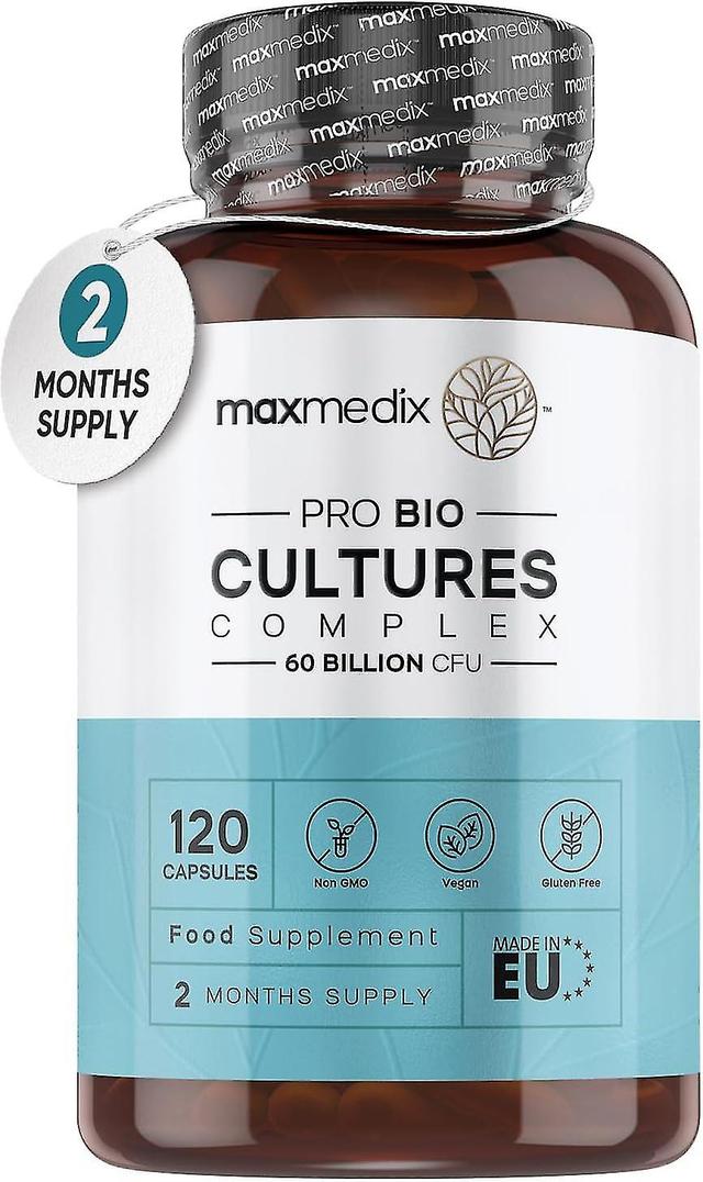 Bio Cultures Complex Probiotics & Prebiotics - 60 Billion Cfu - 2 Months Supply - 120 Vegan Probiotic Complex Capsules For Adults on Productcaster.