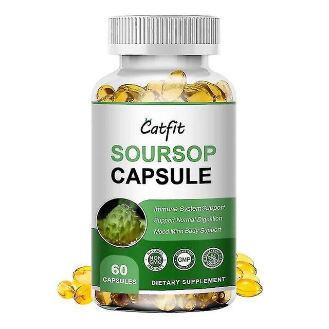 Extrato de planta natural cápsula de graviola Saúde emocional Esterilizar apoio e ajuda digestão Anti-envelhecimento cápsulas vegetarianas 60pcs on Productcaster.