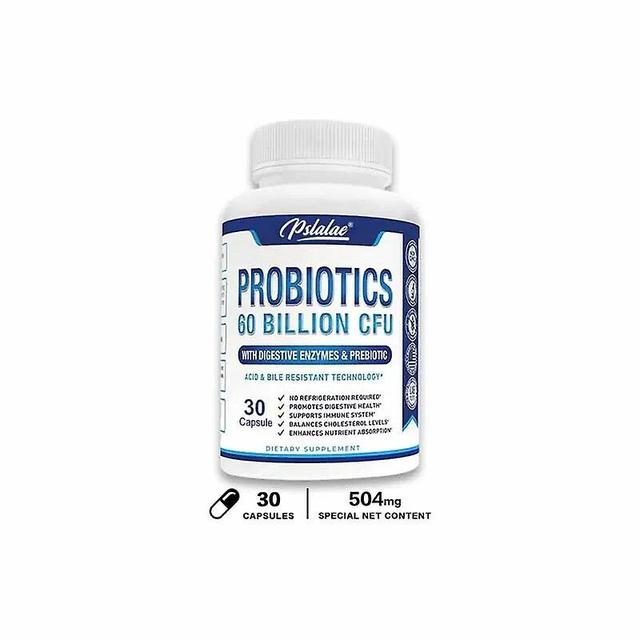 Visgaler Premium Probiotic Capsules 60 Billion Cfu - Contains Prebiotics And Digestive Enzymes To Promote Gastric Digestion 30 Capsules on Productcaster.