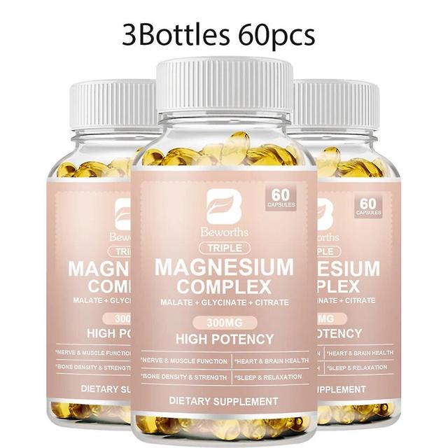 Tib Magnesium Complex Capsules Bone & Heart Health Supplement, Helps Sleep, Muscle Relaxation, Stress & Anxiety Relief Tib 3bottles 60pcs on Productcaster.