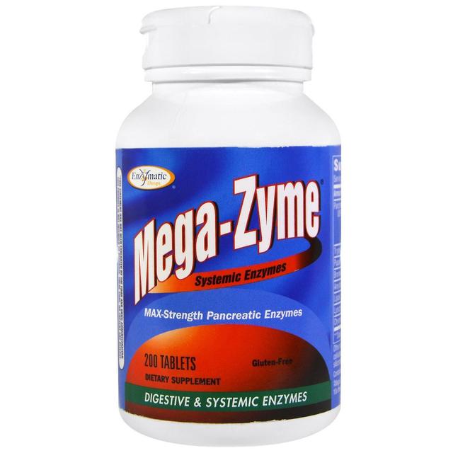 Enzymatic Therapy Terapia Enzimática, Mega-Zyme, Enzimas Sistêmicas, 200 Comprimidos on Productcaster.