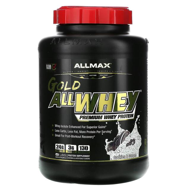 ALLMAX, Gold AllWhey, 100% Premium Whey Protein, Cookies & Cream, 5 lbs (2,27 kg) on Productcaster.