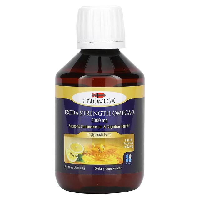 Oslomega, Aceite de pescado Omega 3 extra fuerte, sabor natural a limón, 3,300 mg, 6.7 fl oz (200 ml) on Productcaster.