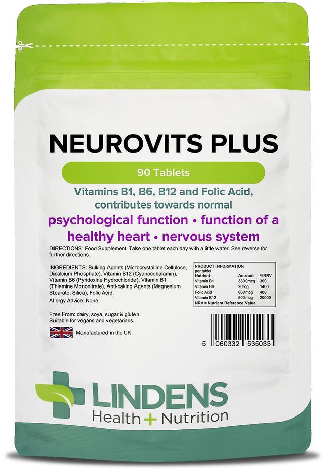 Lindens Neurovits Plus (B1, B12, B6, Folic Acid) - 90 Tablets on Productcaster.