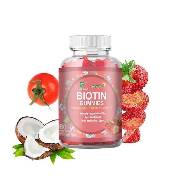 60 Biotin Gummies - Beauty Gummy Corner - Collagen Supplements Vitamins And Stimulates Metabolism 1pc on Productcaster.