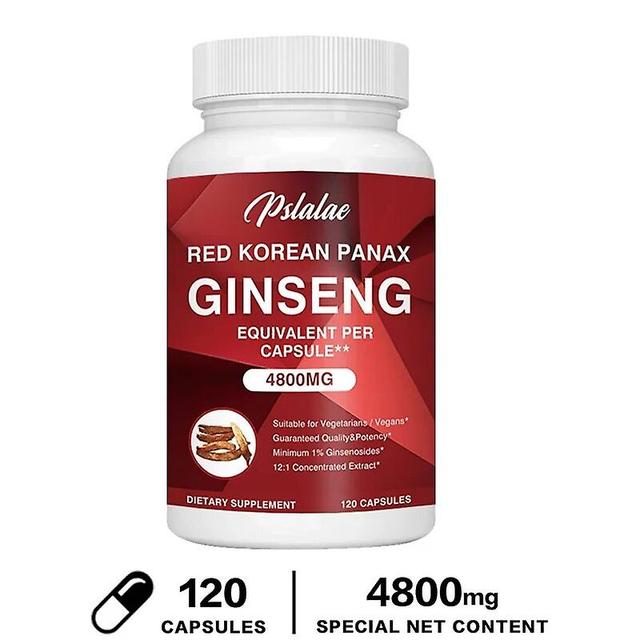 Visgaler Premium Korean Red Ginseng 4,800 Mg 120 Vegetarian Capsules (2 Month Supply) Non-gmo, Extract 12:1, Gluten-free 120 Capsules on Productcaster.