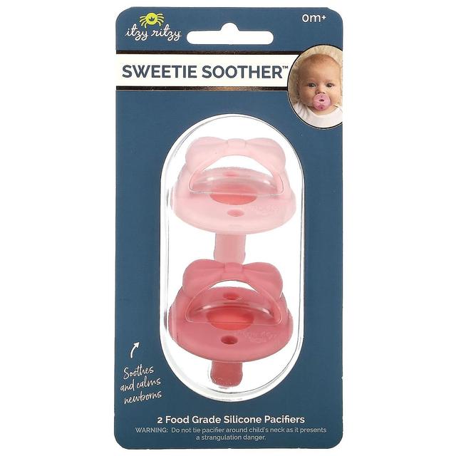 itzy ritzy, Sweetie Soother, Food Grade Silicone Pacifiers, 0+ Months, Bow, 2 Pacifiers on Productcaster.