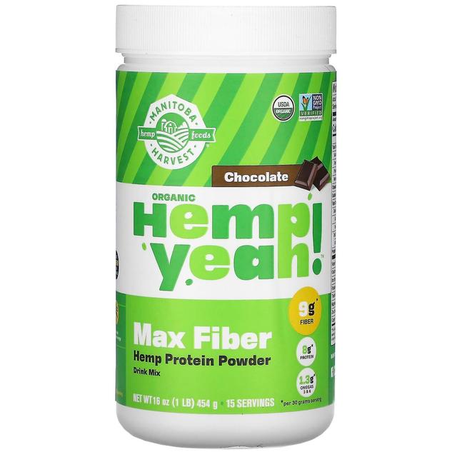 Manitoba Harvest, Organic Hemp Yeah!, Max Fiber Hemp Protein Powder, Chocolate, 1 lb (454 g) on Productcaster.