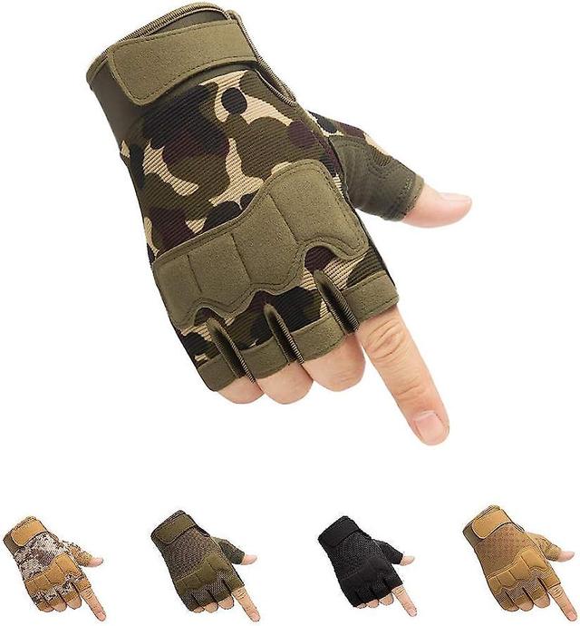 Dewenwils Dww-(L)Gants Tactiques sans Doigts ,Camouflage , Gants Militaires de Plein air Lgers, Respirants et Protecteurs pour Le Tir, la Chasse, l... on Productcaster.