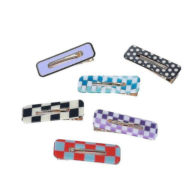 Yi Wu Shi Hao Ming Mao Yi You Xian Gong Si Adults Checkerboard Bb Shape Side Hair Clips on Productcaster.