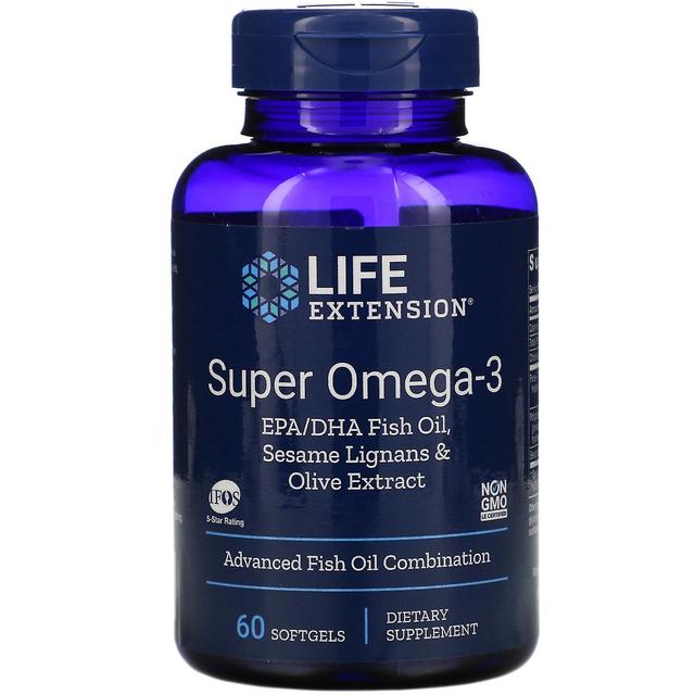 Life Extension Elämän pidentäminen, Super Omega-3, 60 pehmeää geeliä on Productcaster.