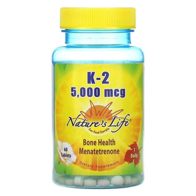 Nature's Life, K-2, Bone Health Menatetrenone, 5,000 mcg, 60 Tablets on Productcaster.