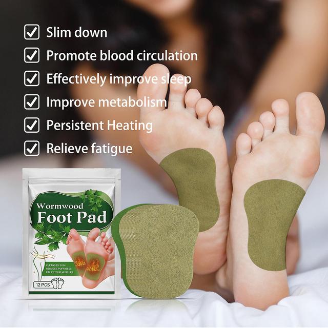 Ofocase 12pcs Wormwood Foot Patch, Warmwood Detox Slim Patch, Weight Lose Foot Sticker Fat Burning Patches on Productcaster.