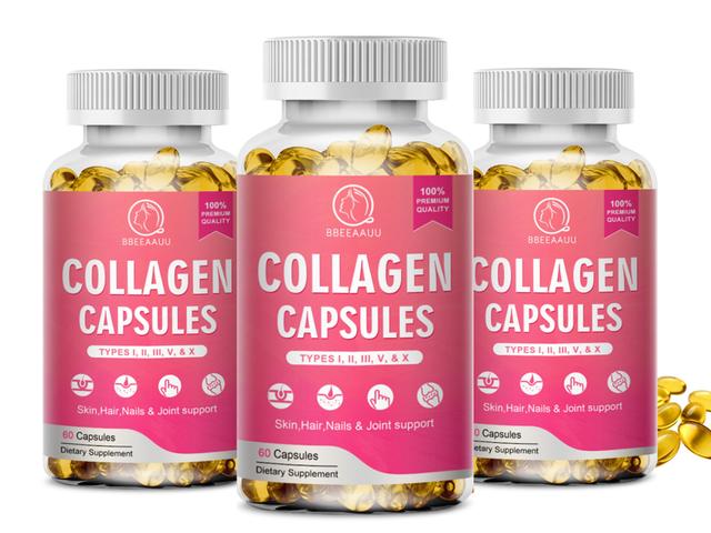 Eccpp Ultra High Absorption Hydrolyzed Collagen Capsules Support Skin & Joint & Hair Health Anti-aging Nutritional Supplements 3bottle x60pcs on Productcaster.