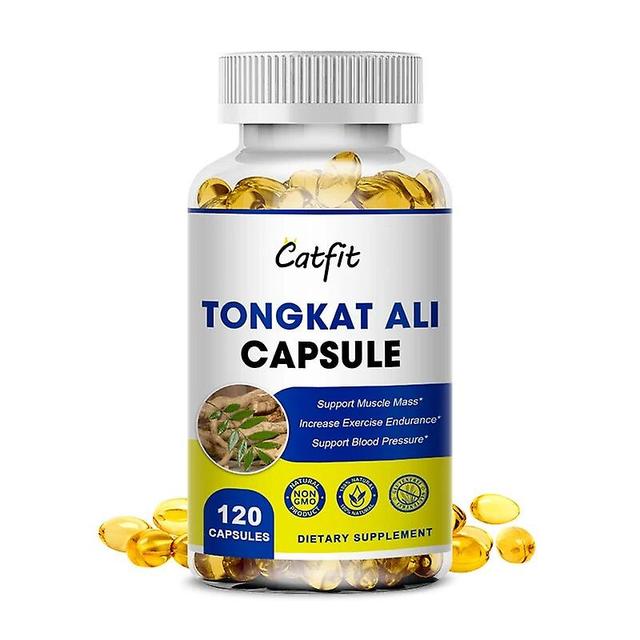 Visgaler Natural Tongkat Ali Root Capsules Tongkatali Anti-fatigue Relief Gout Hormone Congestion Function Support 120pcs on Productcaster.